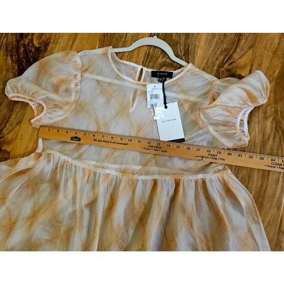 EN SAISON NWT SzL SheerLight GeometricPattern designs knee length dress Designer - Picture 4 of 15